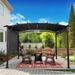 CUSchoice 12 ft x 9 ft Brown Outdoor Pergola Patio Gazebo with Retractable Shade Canopy