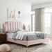 Daniella by Modway Upholstered/Velvet/Metal in Pink | 50.5 H x 65.5 W x 87.5 D in | Wayfair MOD-6412-PNK