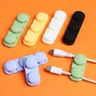 Silicone USB Cable Organizer Wire Winder Office Desktop Management Cable Clips Management Fixer per