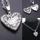 Silver Color Love Heart Copper Locket Pendants for Women Men Openable Photo Frame Family Pet Picture