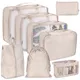 8/7/6 Pezzi Set Organizzatore di Viaggio Borse di Stoccaggio Valigia Cubi di Imballaggio Set Custodie Portatile Pieghevole Bagagli Vestiti Scarpe Tidy Pouch