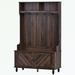 August Grove® Cairan Hall Tree 17.7" Wide w/ Bench & Shoe Storage in Brown | 65 H x 17.7 W x 17.7 D in | Wayfair C050AE3541DF4272AAA3E03BF5F24541