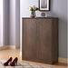 Latitude Run® Shoe/Storage Cabinet w/ Two Doors Five Shelves Manufactured Wood in Brown | 41.25 H x 32.5 W x 13.5 D in | Wayfair