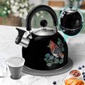 ARC Stainless Steel 2QT Whistling Tea Kettle Color Changing Design Stovetop Tea Pot in Black | Wayfair AFH-KT-B