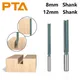 PTA 8MM 12MM Shank Straight Bit Router Bit Woodworking Milling Cutter For Wood Bit Face Mill Carbide