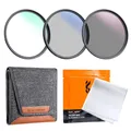 K&F Concept ND4+MCUV+CPL Filter Kit Camera Lens Filter With Cleaning Cloth And Filter Pouch 49mm