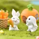 Niedliche Mini Harz Hase Ostern Dekorationen nach Hause Miniatur Landschaft Dekor kleine Kaninchen