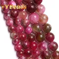 Perles de jade en Tourmaline rose naturelle rondes et amples pour la fabrication de bijoux