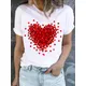 Herz druck Frauen T-Shirt Valentinstag Geschenke Sommer O-Ausschnitt Kurzarm weibliches T-Shirt