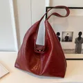 Sac à Main Vintage en Cuir PU Souple pour Femme Fourre-Tout Souple Sous les Bras à la Mode de