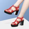 32-43 mode Hohe Keil Ferse Elegante Gladiator Leder Sandalen Sommer Frau Sport Plattform Schuhe