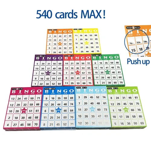 Push-up Bingo karten Set 540 Karten max