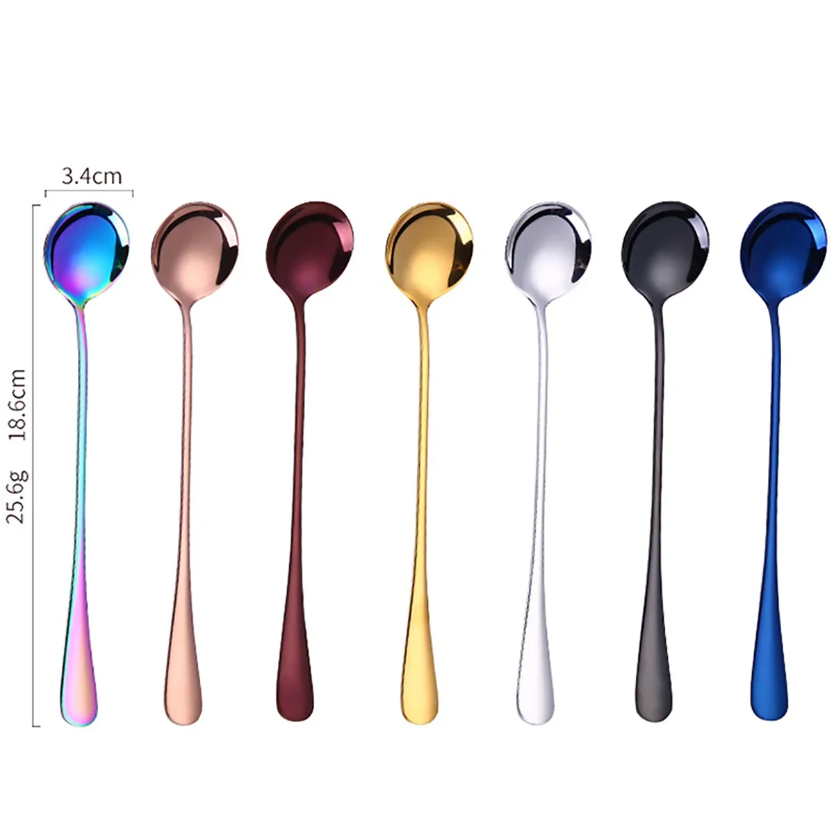 6 Stück Kaffee Tee Edelstahl Besteck Set Rühr löffel Lang griff Eis Dessert löffel Edelstahl Küchen bedarf