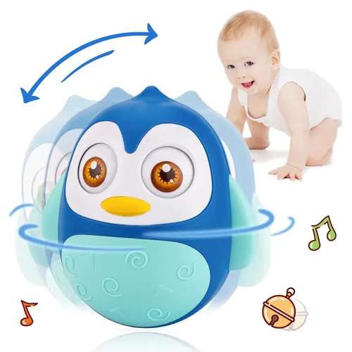 Baby Pinguin Roly Poly Spielzeug für 0-18m Säugling Bauch Zeit Tumbler Wobbler Spielzeug Glocke
