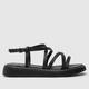 schuh Wide Fit tristan strappy sandals in black