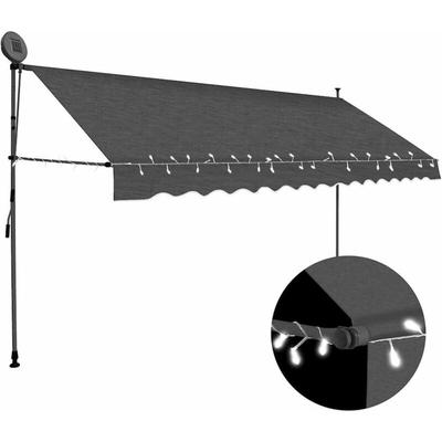 Einziehbare Markise Handbetrieben mit led 400 cm Anthrazit - Vidaxl Image