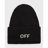 Off Stamp Loose Knit Beanie Hat