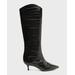 Maryana Croc-embossed Leather Boots