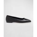 Ida Leather Square-toe Ballerina Flats