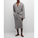 Micro-Grid Hooded Robe