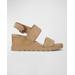 Roma Suede Wedge Slingback Sandals