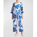 Palma Cropped Botanical-print Pajama Set