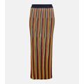 Alight Striped Metallic Knit Midi Skirt