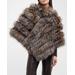 Asymmetric Faux Fur Poncho