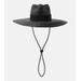 Leather-trimmed Straw Sun Hat