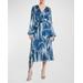 Vanna Abstract-print Blouson-sleeve Midi Dress