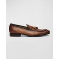 Spirro Woven Leather Tassel Loafers