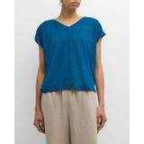 V-neck Organic Linen Jersey Tee