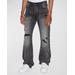 Bronko Black Metal Bootcut Denim Jeans