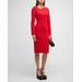 Long-sleeve Twist-front Sheath Dress