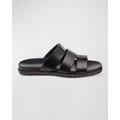 Empoli Three-strap Leather Slide Sandals