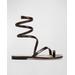 Allura Leather Spiral-wrap Flat Sandals