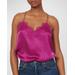 The Racer Silk Charmeuse Camisole W/ Lace