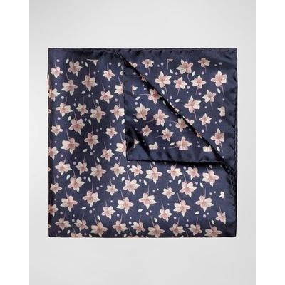 Floral-Print Silk Pocket Square
