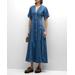 Future Short-sleeve Denim Maxi Dress