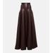 Grace Pleated Faux Leather Maxi Skirt