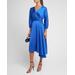 Asymmetric Blouson-sleeve Midi Dress