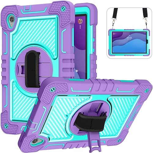 Tablette Hüllenabdeckung Für Lenovo M10 HD 2nd Gen 10.1 TB-X306 Tragbar Griff 360° Drehbar Rüstung PC Silikon Image