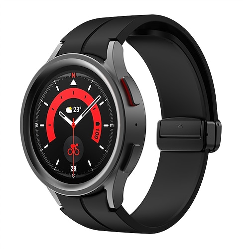 Uhrenarmband für Samsung Galaxy Watch 7/6/5/4 40/44mm, Watch 5 Pro 45mm, Watch 6 Classic 43/47mm, Watch 4 Classic 42/46mm Silikon Ersatz Gurt Magnetverschluss Wasserdicht Verstellbar Sportarmband Image