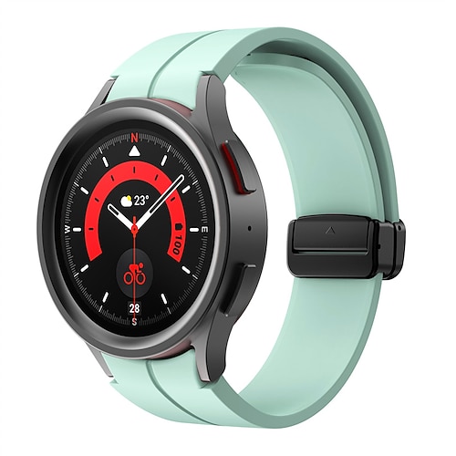 Uhrenarmband für Samsung Galaxy Watch 7/6/5/4 40/44mm, Watch 5 Pro 45mm, Watch 6 Classic 43/47mm, Watch 4 Classic 42/46mm Silikon Ersatz Gurt Magnetverschluss Wasserdicht Verstellbar Sportarmband Image