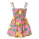 Sommer Strand Kinder Prinzessin Kleid für Mädchen einfarbig bedrucktes Baumwoll-Trägerkleid Babykleid für Kinder