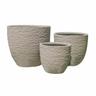 Set 3 vasi da giardino in fibra di argilla Marisa - Beige - Beige