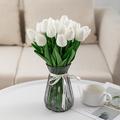 10 fleurs artificielles de tulipes en PU réalistes: parfaites pour la décoration intérieure, les décorations de mariage et les événements - tulipes au toucher réaliste pour plus d'élégance