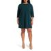 Jewel Neck Three-quarter Sleeve High Tech Dress