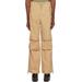 Beige toggle Parachute Trousers