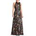 Kayla Floral Crinkle Georgette Gown